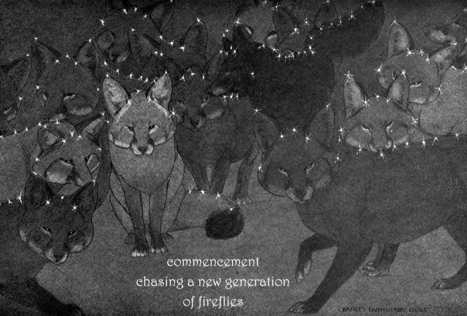 commencement / chasing a new generation / of fireflies