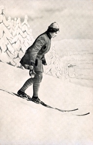 A man skiing downhill